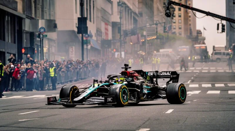 Hamilton brilla con un Mercedes F1 en la Quinta Avenida